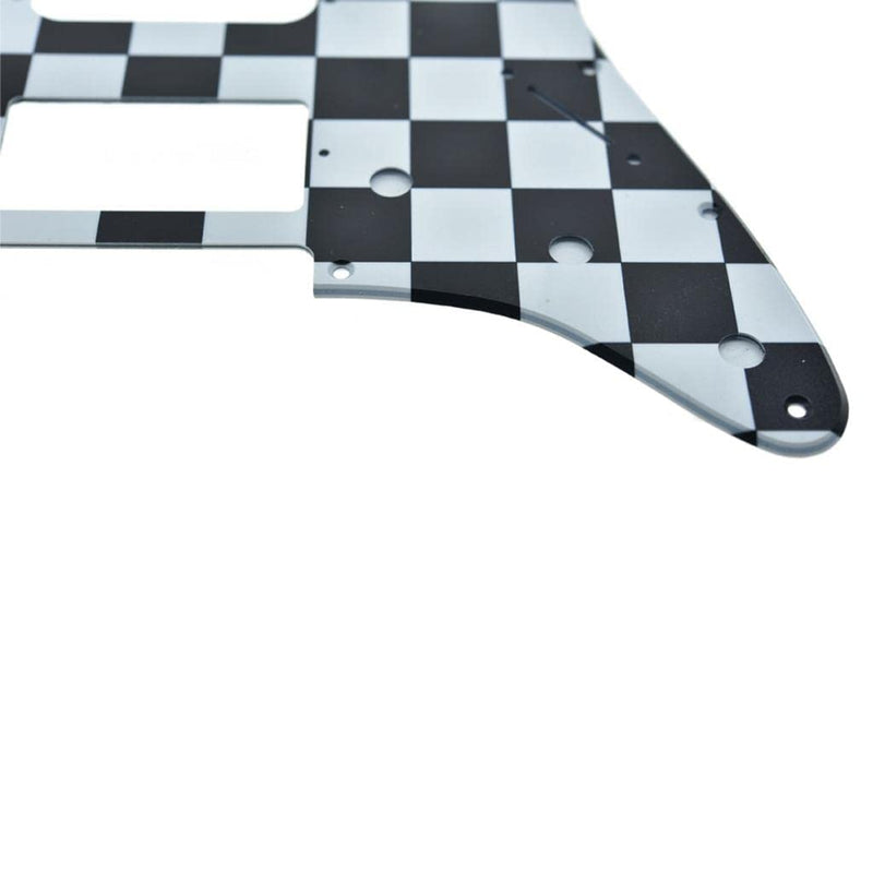 [AUSTRALIA] - Dopro Strat HSS Guitar 3D Printed Single plastic pickguard for USA/Mexican FD Strat Black/White Grid 
