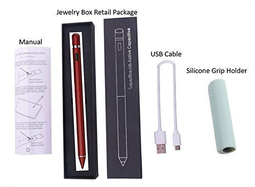 Stylus Pen Pencil 1st Generation Gen Replacement Compatible for Apple iPad Pro 1st & 2nd iPad 6th & 7th iPad Mini 5th iPad Air 3rd Gen Generation and iOS Android Capacitive Tablet Touch Screen (Red) Red