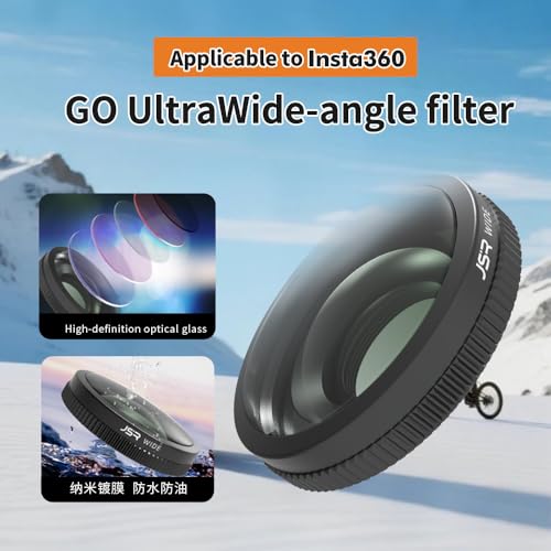 Coyktonty Wide-Angle Lens for Insta360 GO Ultra,HD Optical Glass with 2-Layer Coating 185° Ultra-Wide View Scratch-Resistant Lightweight