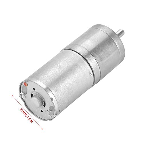 Gear Motor 25 mm DC 12 V 25GA-370 Low Speed Metal High Mini Gear Motor for Electronic DIY 5-1000 RPM (12 V 60 RPM)