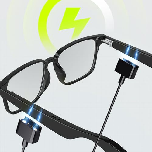 Yoidesu BT 5.3 Smart Glasses Wireless Open Ear Speaker Dual Microphones Voice Control IP5 Smart Sunglasses for Men Women with Polarized Night Vision Lens