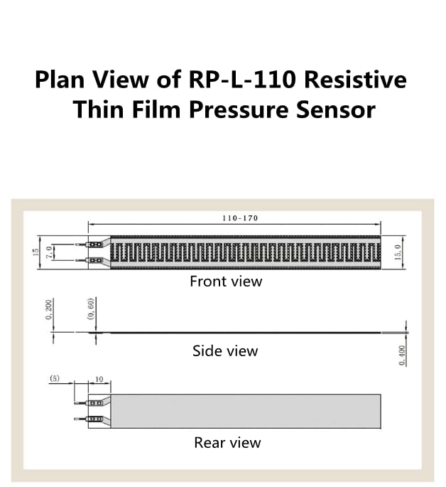 Walfront Pressure Sensor, RP-L-110 Resistive Thin Film Pressure Sensor Flexible Force Sensitive Resistance, 20g~10kg or More