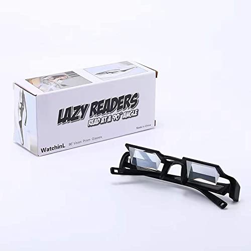 Lazy Glasses Laying Down Light Prism Glasses 90°Angle Prism Glasses Neck Relaxer for Lying down Reading and Watching Grey