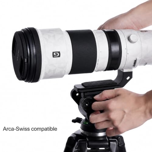ZZQ&CCF Replacement Lens Foot for Sony FE 400-800mm F6.3-8 G OSS Lens (SEL400800G), Arca-Swiss Dovetail Tripod Collar Foot with QD Socket, 1/4" & 3/8" Threads, CNC Aluminum Low-Profile Base (Black) Black
