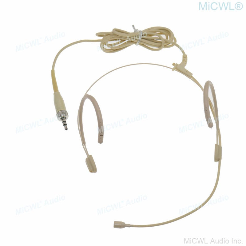 [AUSTRALIA] - Beige SL6 Strong Cable Ear Hanging Headset Microphone for Sennheiser EW G3 G4 BeltPack Wireless System Omnidirectional Head Mic 