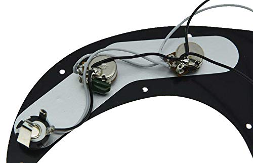 KAISH Pre-wired Bass Pick Guard Loaded P Bass Pickguard for Precision P Bass Black 3 Ply