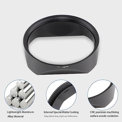 Haoge Metal Square Lens Hood with Metal Lens Front Cap for Leica Q3 Q2 Q Q-P QP q3 Typ116 Camera Accessories
