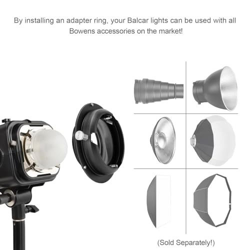 FOMITO Bowens Mount Adapter Ring, Speedring Converter for Studio Flash Strobes, Softboxes, Reflectors, Beauty Dishes and Light Modifiers, Durable Metal Construction (SN-13) Balcar to Bowens