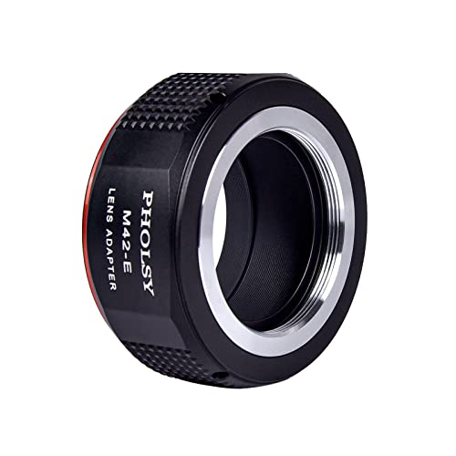 PHOLSY Lens Mount Adapter Compatible with M42 42mm Lens and Sony E Camera M42 to Sony E