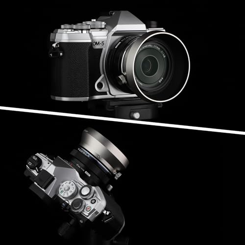 Haoge LH-M48W Metal Lens Hood Shade for Olympus M.ZUIKO Digital 17mm F1.8 Lens Replace LH-48B Silver [Silver-Round]