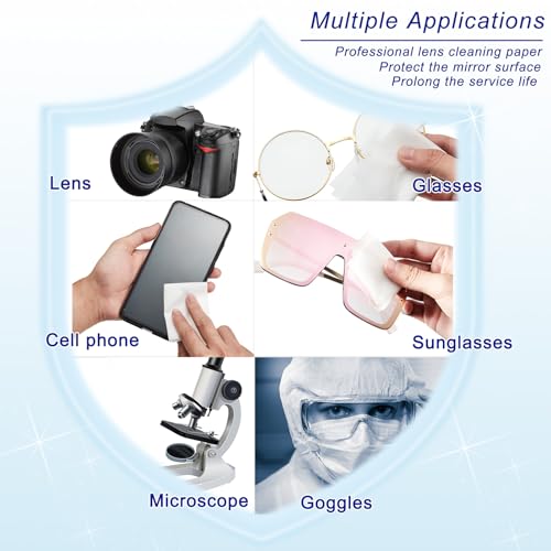 Outus 1500 Pcs Lens Cleaning Paper with 2 Cloths Camera Optics Wipe Booklet