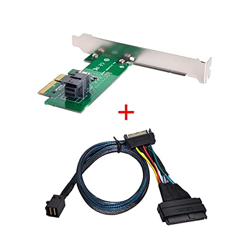 NFHK PCI-E 3.0 4.0 to SFF-8643 Card Adapter and U.2 U2 SFF-8639 NVME PCIe SSD Cable for Mainboard SSD SFF-8643 Card Adapter & SSD Cable