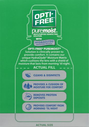 Opti-Free Puremoist Multi-Purpose Disinfecting Solution with Lens Case, (Packaging may vary), 2 Fl Oz (Pack of 1) 2 Fl Oz (Pack of 1)