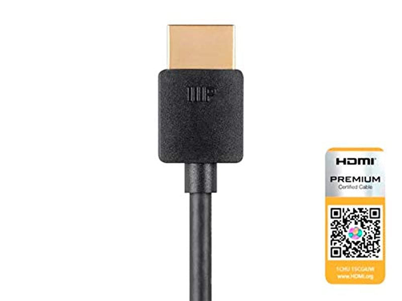 Monoprice Certified Premium HDMI Cable - 4K@60Hz, HDR, 18Gbps, 36AWG, YUV 4:4:4, 5-Pack, 6 Feet, Black - Ultra Slim Series 5 Pack