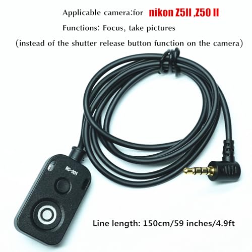 The RC301-DC3 Substitution for Nikon mc-dc3 Remote Release The 150cm/59in Small Remote Control of The Shutter Release Button Z5II/Z50 II/ZR Second-Generation Cameras z50ii /z5 ii (RC301-DC3)
