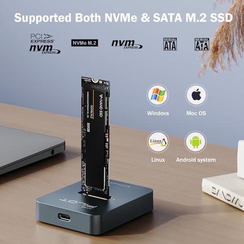 M.2 Reader Dock + 4 Slots M.2 Storage Box Blue - SD03 Alloy + C43
