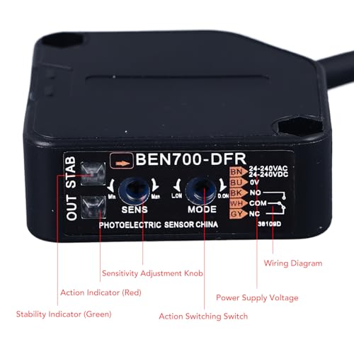 Light Barrier Diffuse Reflection 70 cm 20 ms High Precision Detection 24-240 V AC/DC for Industrial Automation