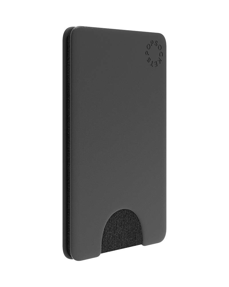 PopSockets Phone Wallet, Phone Card Holder, No Grip Wallet - Black Adhesive