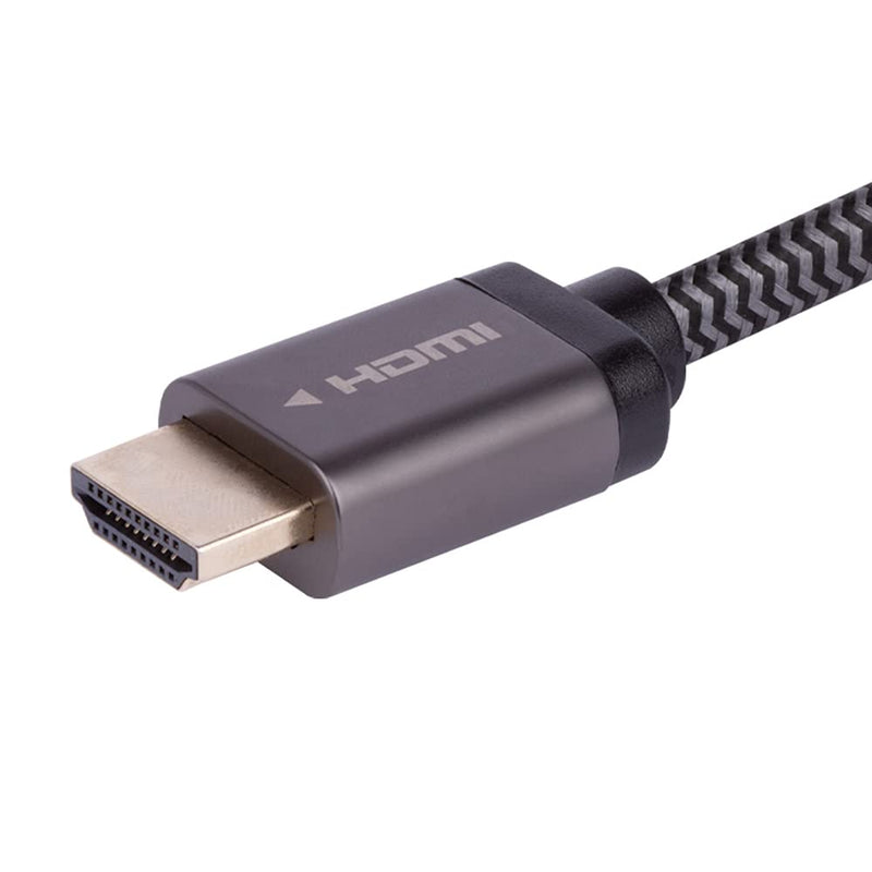 Monoprice DisplayPort 1.4 EasyPlug Nylon Braided Cable & 8K Certified Braided Ultra High Speed HDMI 2.1 Cable 1 Pack Cable + HDMI 2.1 Cable 10 Ft 6 Feet