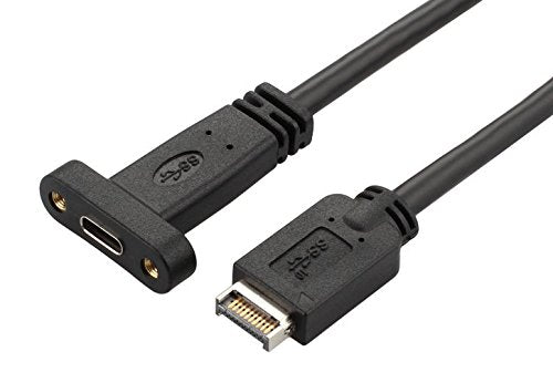 zdyCGTime(50cm) Type E Male USB 3.1 Front Panel Header to USB-C Type-C Female Extension Cable with Panel Mount Screw