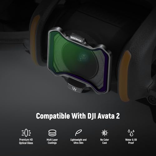NEEWER Snap On ND&UV&CPL Filter Set Compatible with DJI Avata 2, 6 Pack UV CPL ND8 ND16 ND32 ND64 Neutral Density Filters Drone Lens Accessories, Ultra Slim Frame & Double Sided Coated HD Glass Avata2 6 Pack ND+UV+CPL