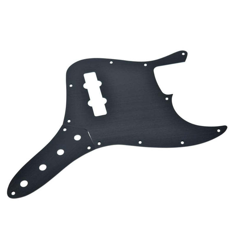 Dopro Aluminum Anodized 10-Hole 4 String Jazz J Bass Pickguard Metal JB Control Plate and Screws for American/Mexican FD Jazz Bass Black Pickguard with Control Plate