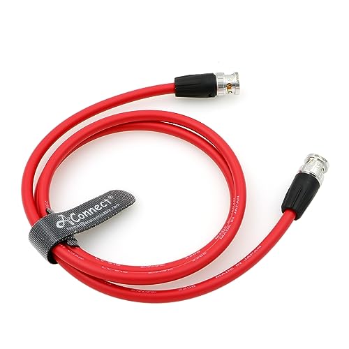 12G HD BNC SDI BNC Cable Orignial Neutrik BNC Male to Male 75 Ohm Coaxial Cable for 4K Video Camera (Red 1M) Red