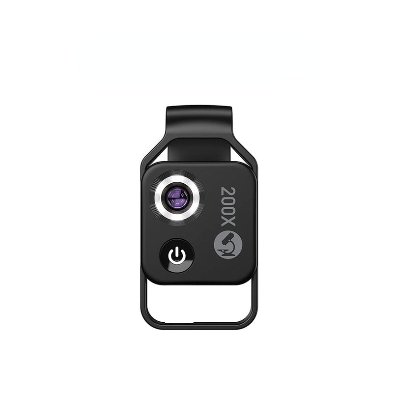 200X Magnification Microscope Lens withCPL Mobile LED Light Micro Pocket Macro Lenses for iPhone Samsung All Smartphones (Black Without CPL) Black without CPL