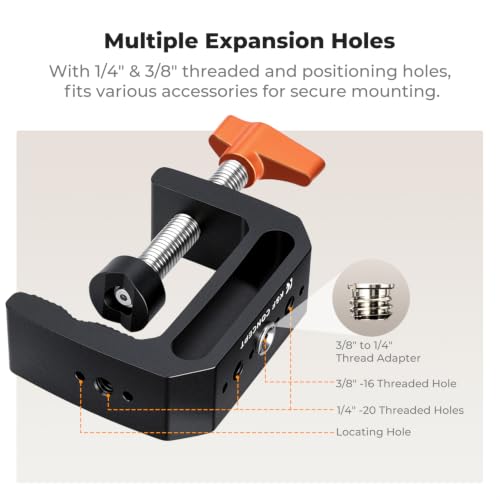 K&F CONCEPT Desk C-Clamp Mount, Aluminum Desk Mount Holder C-Clamp (2-pack)