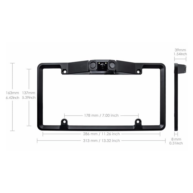 3 in 1 American car License Plate Frame Built-in Backup Camera and Parking Sensor with Water Proof Buzzer Alarm Night Vision Vehicle Safety
