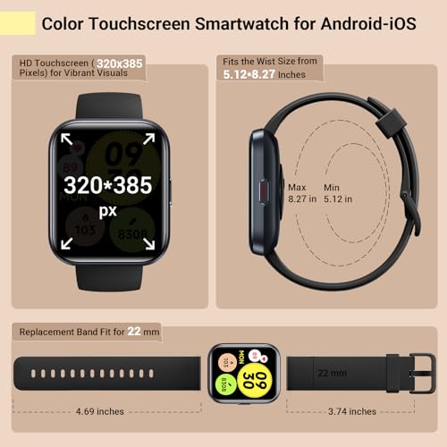 Quican Smart Watch for Men Women with Extra Silicone Watch Band Replacement