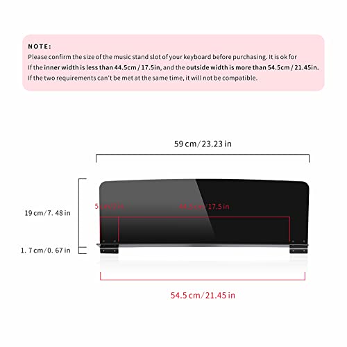 Sheet music stand compatible with Yamaha P85 P95 series electronic piano keyboard (Black) Black