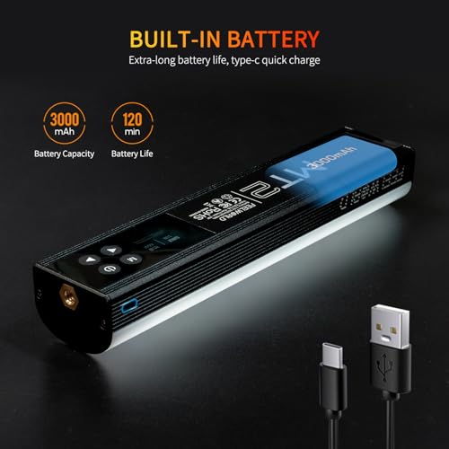 FEELWORLD MT2 Handheld Light Wand, 360° RGB LED Video Light for Photography