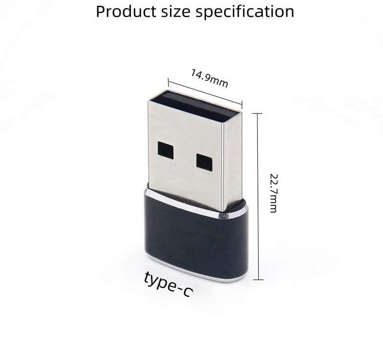 4-Pack USB-C to USB-A Adapter, USB C Converter, USBC Connector Compatible with Apple iPhone 15/14/13/12/11/Pro/Max/Plus/Mini/AirPods/iPad/Watch, Android, Samsung, Google, Smartphone