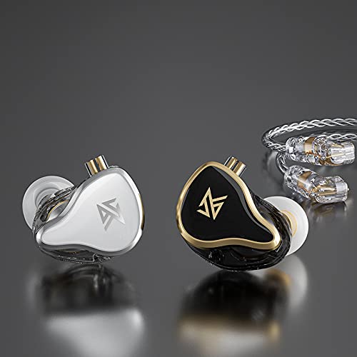 Linsoul KZ ZAS 7BA+1DD in-Ear Monitor, HiFi Bass Earbuds, Gaming Earbuds, Hybrid IEM Earphones with Recessed 2pin Cable for Audiophile Musician(Without Mic, Silver) Without Mic