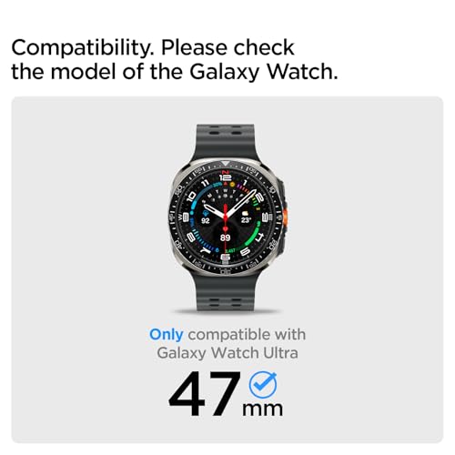 Spigen Tempered Glass Screen Protector [GlasTR EZ FIT] and Lite Fit Band Designed for Samsung Galaxy Watch Ultra2/1 47mm