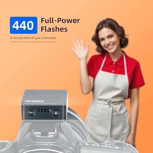 Godox Flash iM20 Mini Camera Flash - GN10/470 mAh/Type-c Charge/440 Full-Power Flashes/3s Recycle Times/5 Power Levels/Manual, Camera Flash for Sony zve10/Sony zv1/Sony a7iii/Fujifilm f1 etc. S