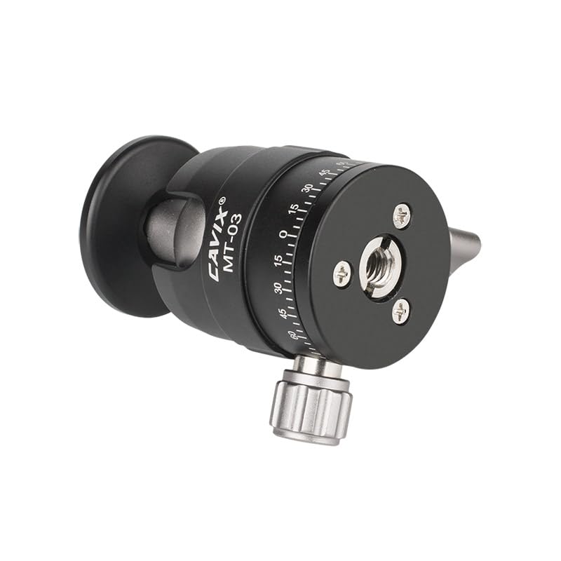 CAVIX Mini Ball Head with 1/4" Screw 3/8" Thread Mount 360 Degree Panoramic Metal Tripod Head Max Load 11lb/5kg HB03A