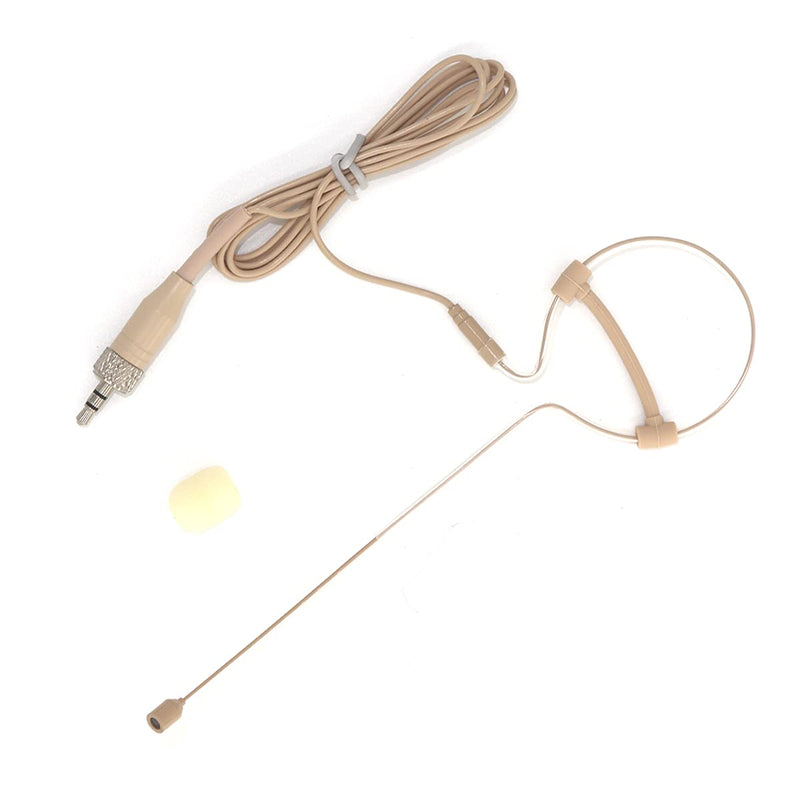 Single Ear Headset Microphone Earset Headworn Mic Compatible with Sennheiser Wireless System Bodypack Transmitter with 1.2m Cable and Windscreen 3.5mm Female Screw Plug