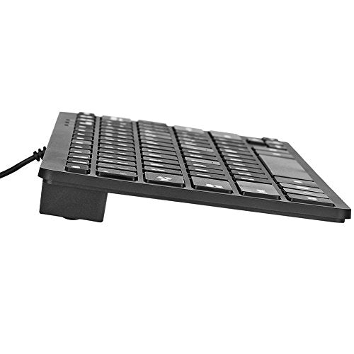 iKKEGOL USB Mini Slim Wired 78 Key Small Super Thin Compact Keyboard for Desktop Laptop PC Win 7 Mac (Black) Black