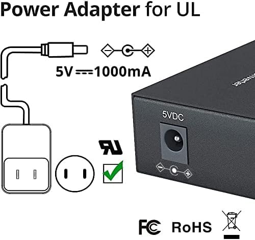 Gigabit Media Converter LC, SFP Port, Single Mode Fiber to Ethernet Converter for 10/100/1000Base-Tx to 1000Base-LX, with a SFP LX Transceiver (1000Base-LX), LC Fiber Slot, 20km, 1310-nm, SMF Kit #2: SFP 20km x1