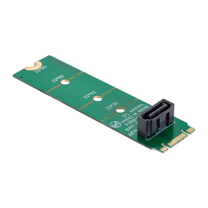 NFHK Motherboard NGFF B/M-Key M.2 to Vertical SATA 7pin Hard Disk Drive SSD PCBA Extension Adapter Green B/M-key to 1 SATA