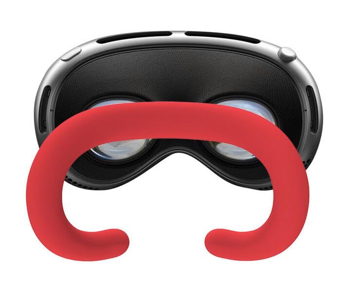 [AUSTRALIA] - Silicone Eye Mask for Apple Vision Pro,Silicone Face Pad Cover,Sweat Proof, Light Leakage Proof,Replaceable VR Accessories (Red) Red 