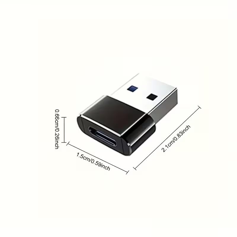 2pcs USB C to USB Adapter Type-C Female to Type A Male Port Converter Data Charging OTG Adapter for USB Devices (Black,2pcs) Black 2pcs