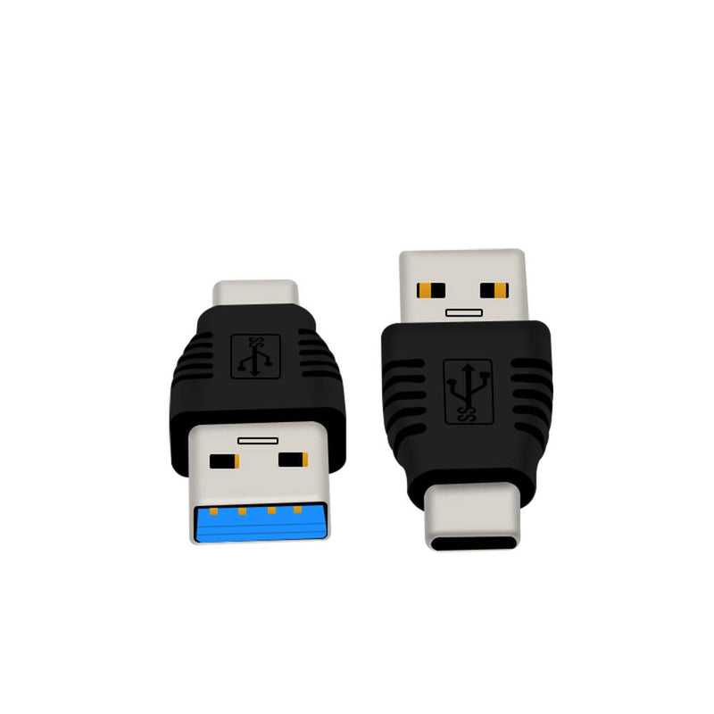 Type-C Male to USB3.0 Male Adapter，USB C to USB A 5G 3A Converter, USB 3.1 AM to cm Support Data Synchronization and Charging, Suitable for Mobile Phones, Computers, Notebook Computers,2-Pack