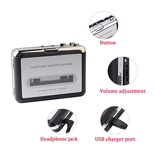 Walkman Cassette Player USB Cassette to MP3 Converter Capture Audio Music Player Tape Cassette Recorder