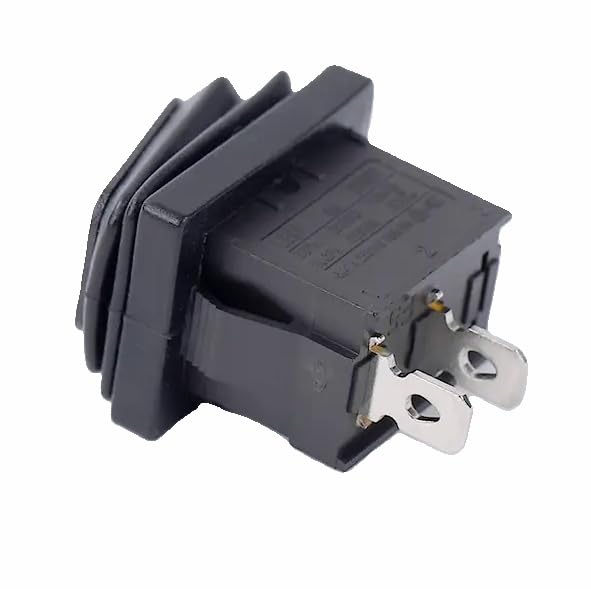 Waterproof IP65 Mini Toggle Switch, Device Switch 250V 6A, 125V 10A AC, KCD1 (6V 9V 12V 24V 125V AC/DC), Black Rectangular 19 x 13 mm, 2 Pole ON/OFF