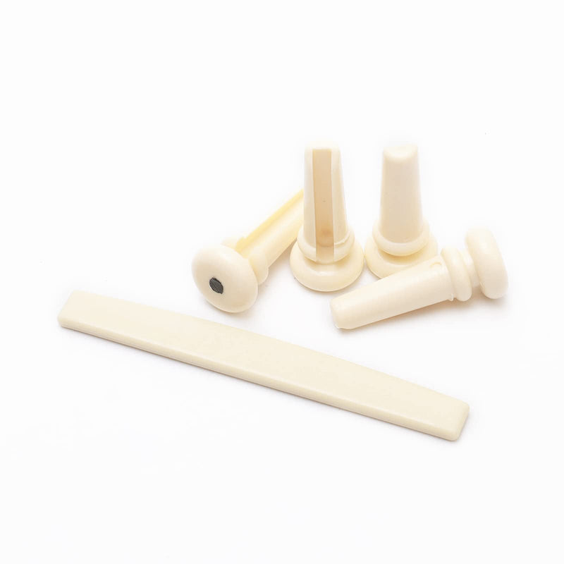 [AUSTRALIA] - Acoustic Guitar Bridge Nut with 4pcs Guitar Bridge Pins for 4 String Bass Part Replacement 