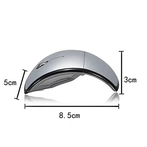 Foldable 2.4GHz Wireless Mouse Mouse for The PC Computer Mouse Foldable Folding Mouse/Mice + USB 2.0 Receiver for PC Laptop-Silver
