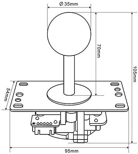 SANWA JLF-TP-8YT Original Joystick Gray - for Arcade Jamma Game 4 & 8 Way Adjustable, Compatible with Catz Mad SF4 Tournament Joystick (Gray Ball Top) S@NWA